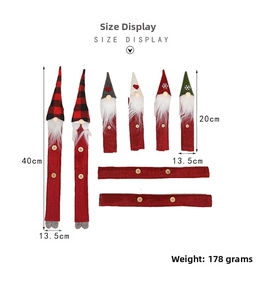 Detailed size display of gnome Christmas handle covers for refrigerators and ovens