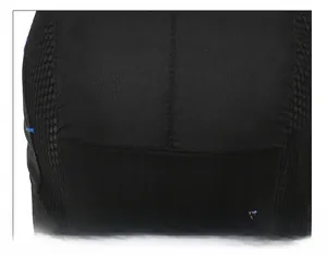 Detail view of the durable curved stitching on this breathable black mesh baseball cap