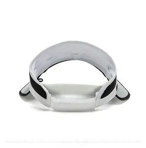 Detail view of the adjustable velcro strap on breathable sun visor hat back
