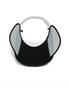 Detail view of the adjustable side wings and interior lining of the sun visor hat