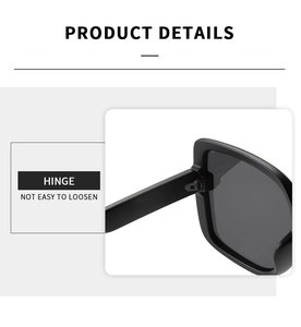 Close-up of robust metal hinge structure on polarized black square frame sunglasses