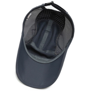 Quick-dry dark grey sports baseball cap with breathable mesh and laser-cut vents
