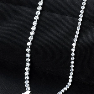 Sparkling silver tennis bracelet with full round-cut cubic zirconia stones for hip-hop style