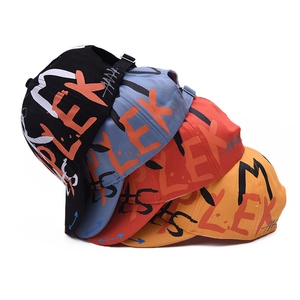 Kids hip-hop baseball caps with colorful graffiti and PLEX letter prints for sun protection