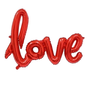 Red foil LOVE script balloon for wedding and Valentine's Day party room decorations