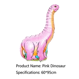 Ballon dinosaure en aluminium rose avec motifs d'écailles pour fête, 60x95cm