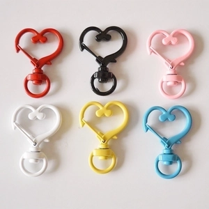 Colorful heart-shaped swivel lobster clasps for DIY jewelry and keychain accessories