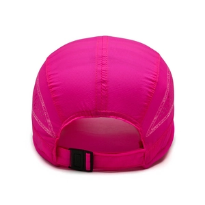 Rose red breathable mesh baseball cap with adjustable strap for outdoor summer sports