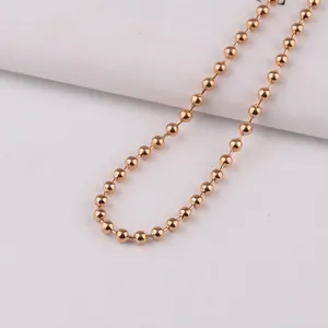 Golden 3.2mm metal ball chain for jewelry making and bead necklaces with polished finish