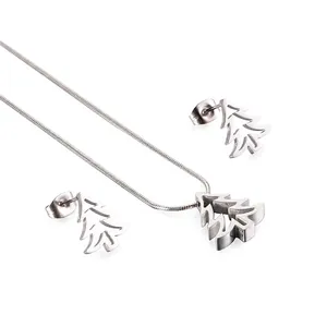 Collier Et Boucles Oreilles Acier Inoxydable Main De Hamsa Arbre De Vie Chaîne Serpent Bijoux Pour Femmes Minimaliste Elégant