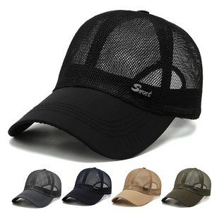 Mesh Baseball Cap Breathable Polyester Sun Protection Outdoor Adjustable Sport Hat For Men Women