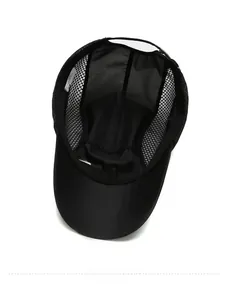 Detail view of the breathable black mesh interior and inner band of the quick-dry baseball cap