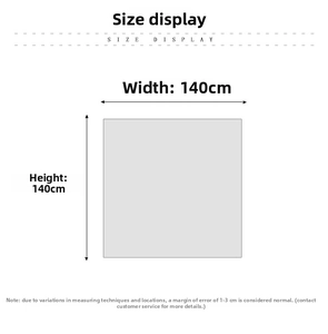 Size chart showing 140x140cm dimensions for winter cashmere-feel plaid scarf and shawl