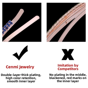 Detail of rose gold rhinestone hair clip showing premium plating and smooth inner surface