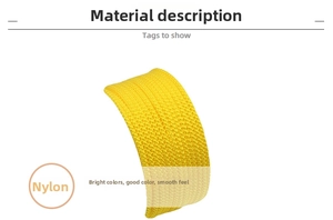 Close-up of 3mm bright yellow nylon cord with a tight spiral braided structure for DIY jewelry