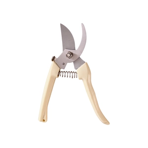 Multifunctional cream garden pruning shears with stainless steel blades and spring mechanism