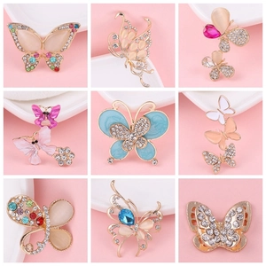 Butterfly Alloy Rhinestone Enamel Charms For DIY Jewelry Making Phone Case Clothing Decor Accessories Elegant Style