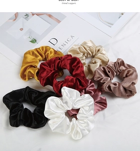 Elastici per capelli in raso setoso in vari colori con fiori secchi e riviste