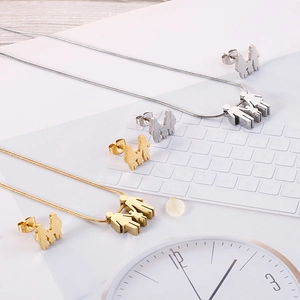 Set gioielli famiglia con collana e orecchini in finitura oro e argento per la mamma