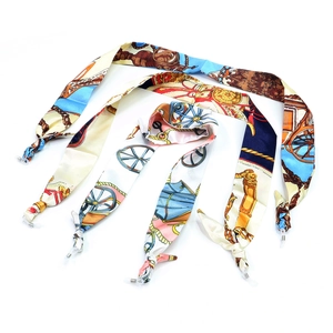 Silk printed eyewear chain straps with nautical patterns and non-slip silicone loops