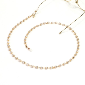 6mm pearl gold eyeglass chain and sunglasses holder with adjustable silicone ends