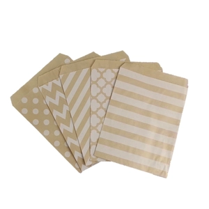 Kraft Paper Bags Decorative Patterned Gift Pouches For Cookies Candy Snacks Birthday Party Disposable Food Packaging