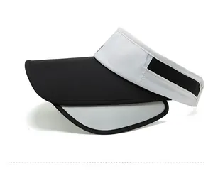 Side view of sun visor hat with retractable brim and Silver Spoon sports logo detailing