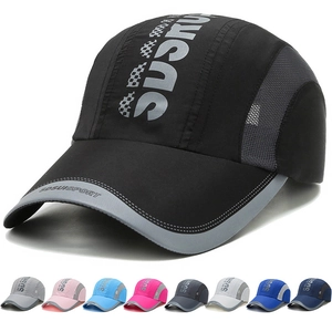 Acrylic Mesh Baseball Cap Quick Dry Breathable Sun Protection Reflective Sport Hat Outdoor Running Adjustable For Men Women