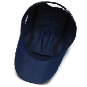 Dark blue quick-dry baseball cap with adjustable strap and breathable inner lining