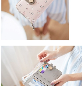 Internal layout of compact women's wallet with multiple card slots and floral design