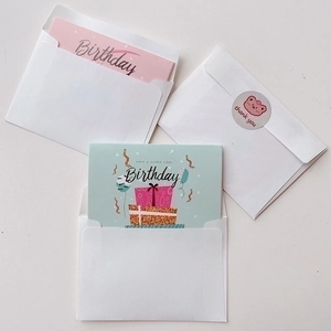 Mini birthday cards and envelopes set featuring high-quality print designs for gifts