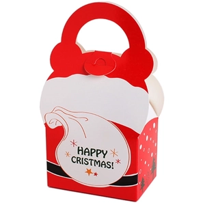 Christmas Santa Claus gift paper bag with handle for candy and holiday packaging