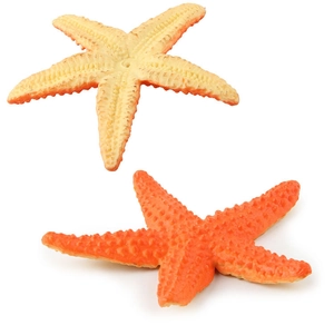 Realistic beige and orange starfish models with detailed bumpy textures on a white background