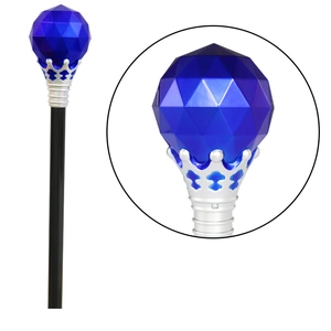 Halloween King Scepter with a blue faceted diamond sphere and a silver crown head