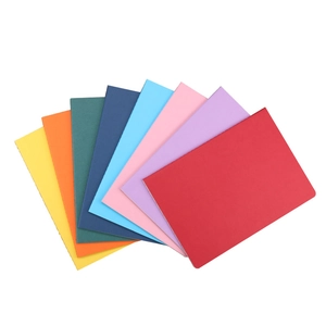 Set of eight colorful minimalist A5 A6 B5 notebooks in various vibrant shades
