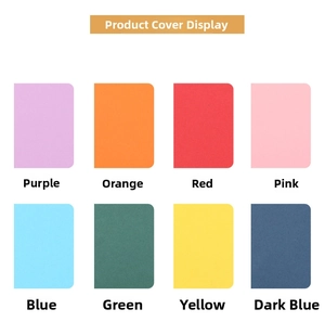 Detail view of colorful A5 notebook covers in 8 textured matte finishes and round corners