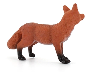 Detailed view of red fox animal model showing realistic fur texture and black leg gradient