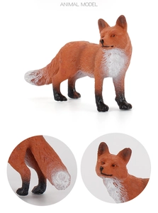 Detailed macro view showing the realistic fur texture and painted features of the red fox model