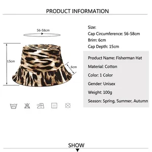 Reversible zebra print bucket hat with wide brim for sun protection and outdoor travel