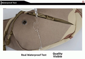 Test d'étanchéité du sac banane tactique camouflage désert en tissu résistant à l'eau
