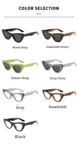 Detailed color selection guide for vintage cat-eye glasses frames in multiple finishes