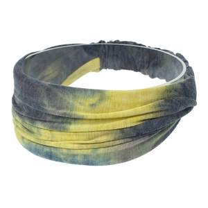 Premium tie-dye yoga headband for women featuring an elastic wide sports fitness design
