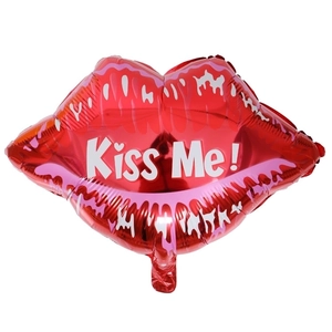Kiss Me red lips foil balloon for romantic wedding decoration and party supplies