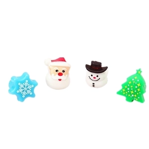 Luminous Christmas soft rubber rings featuring Santa, snowman, and reindeer designs