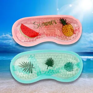Watermelon and palm leaf cooling gel eye masks for summer cold and hot compress