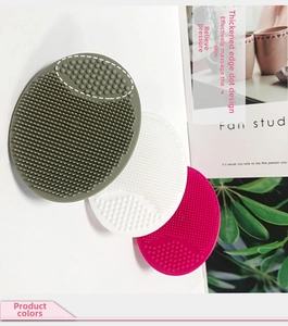 Close-up of food-grade silicone facial cleansing brushes with fine textured bristles