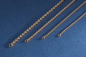 Detailed comparison of four thickness levels for gold stainless steel O-chains