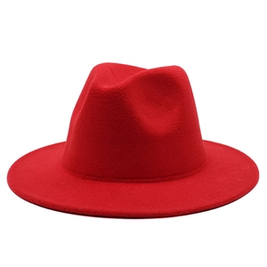 Klassischer roter Wollfilzhut für Erwachsene im minimalistischen britischen Jazz-Stil
