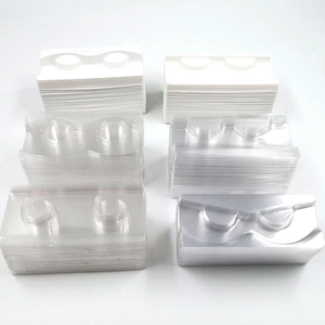 50pcs clear and white plastic eyelash tray inserts for wholesale packaging