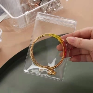 Transparent PVC jewelry storage bag with sealing strip for earrings and gold bracelets